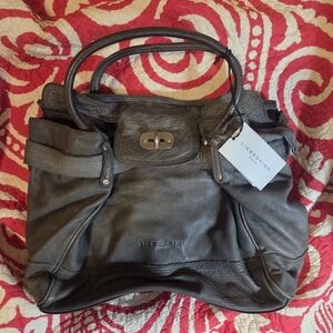 Liebeskind Berlin Slouchy Grey Gloria Turn-lock Firkin Bag New With Tag